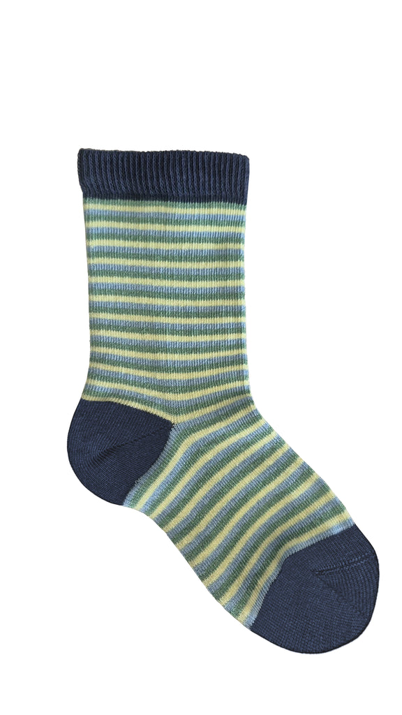 3328 | Kinder Socken - Dunkelblau/minzgrün/limette (6 Paar)