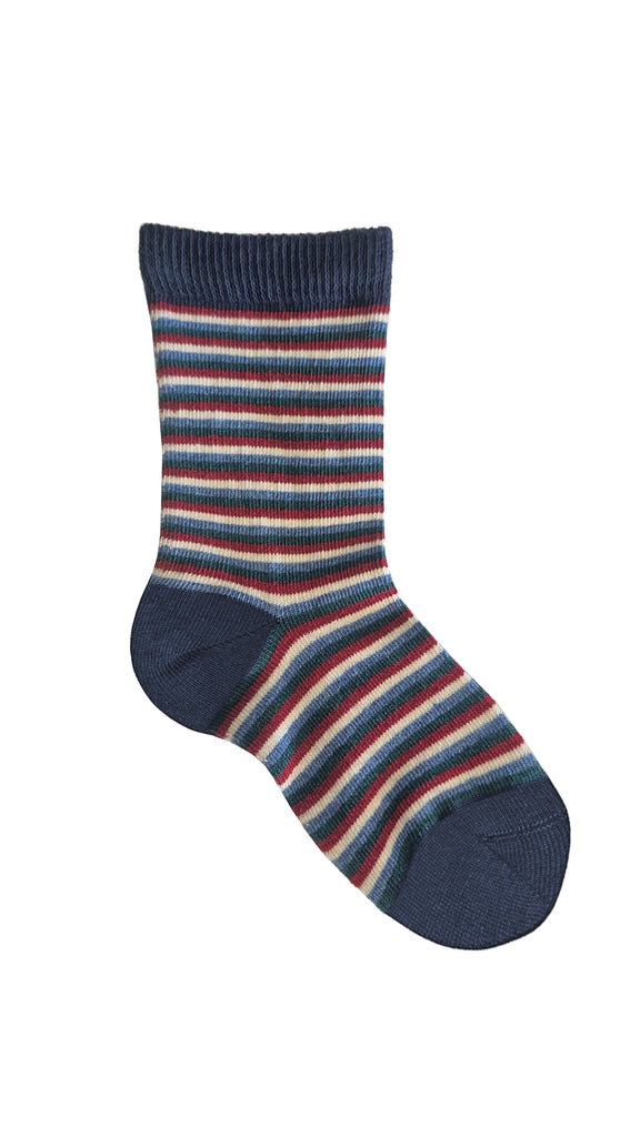 3329 | Kinder Socken - Dunkelblau/kirschrot/jeans-melange (6 Paar)