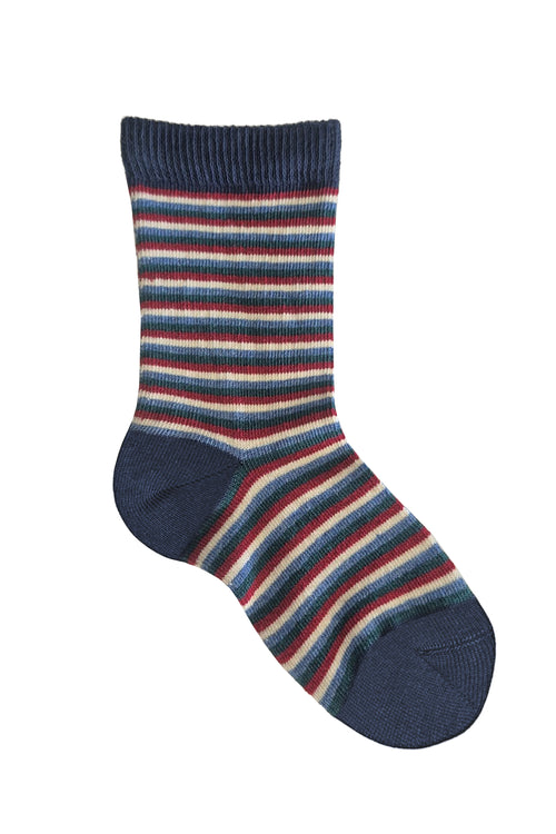 3329 | Kinder Socken - Dunkelblau/kirschrot/jeans-melange (6 Paar)