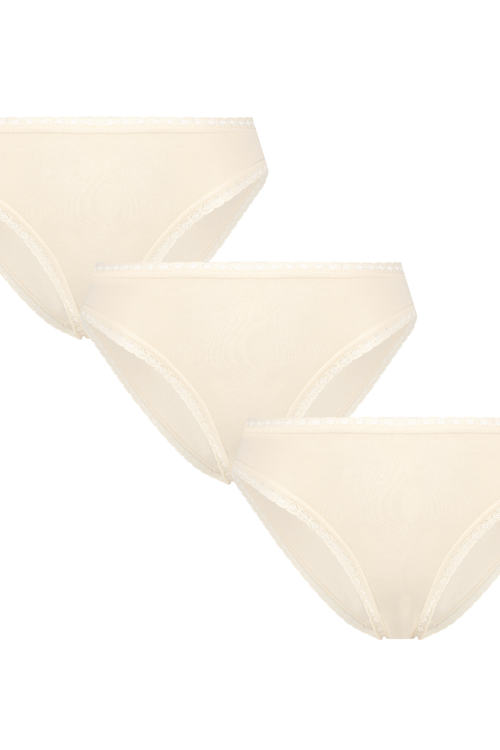 3P1111-04 | Damenslip mit Spitze - Natur 3er Pack
