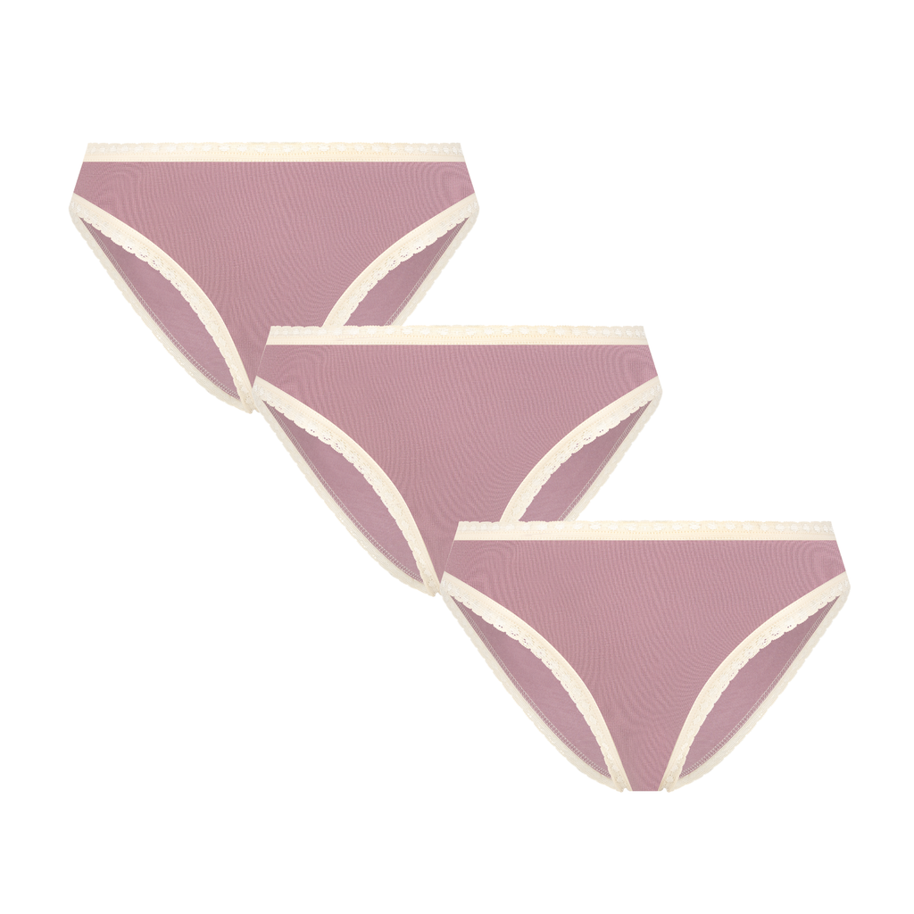 3P1111-080 | Damenslip mit Spitze - Flieder 3er Pack