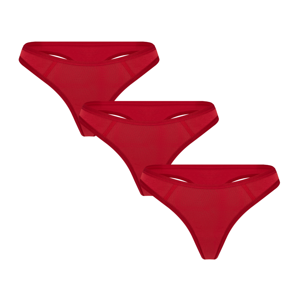 3P1121-02 | Damen Tangaslip - Rot 3er Pack