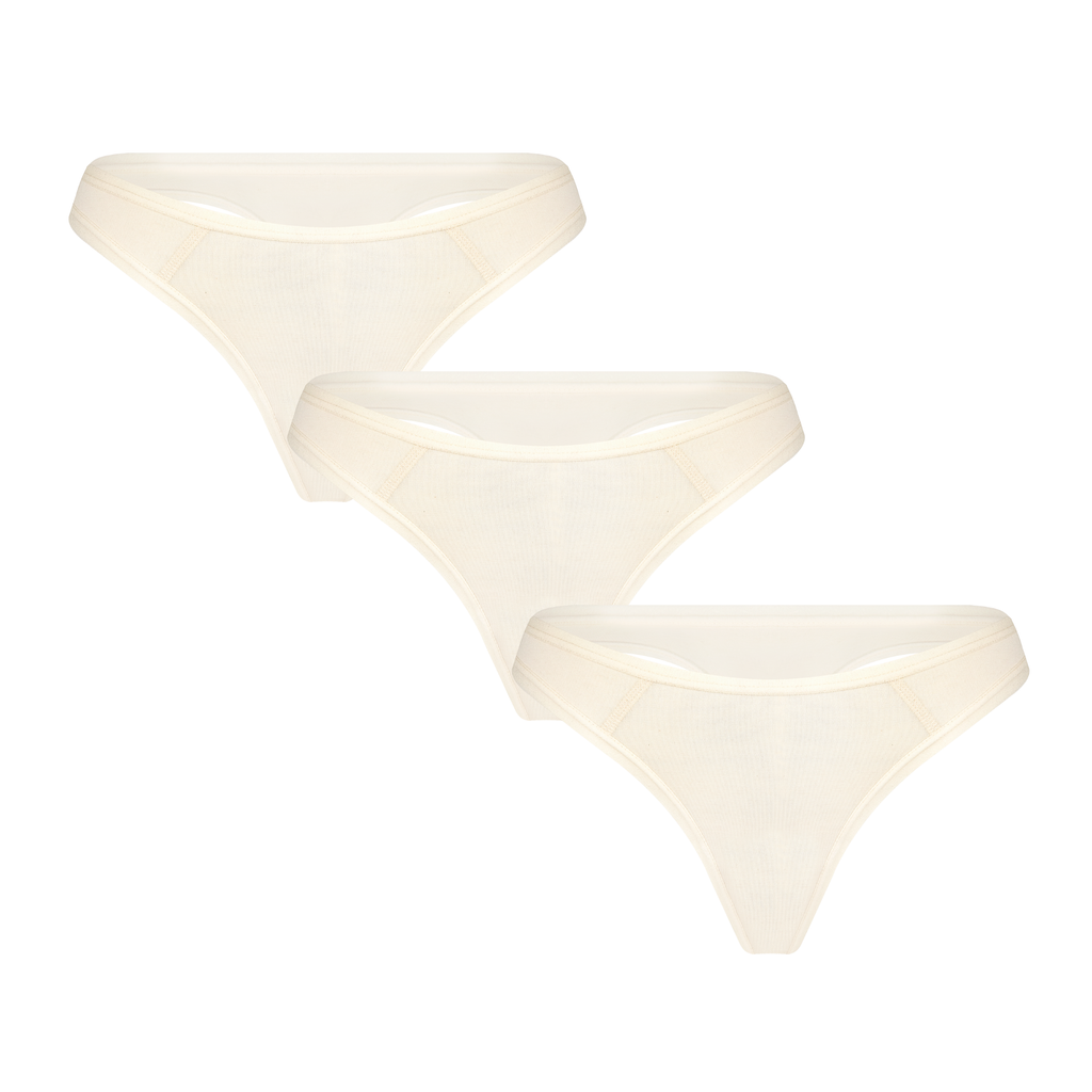 3P1121-03 | Damen Tangaslip - Natur 3er Pack