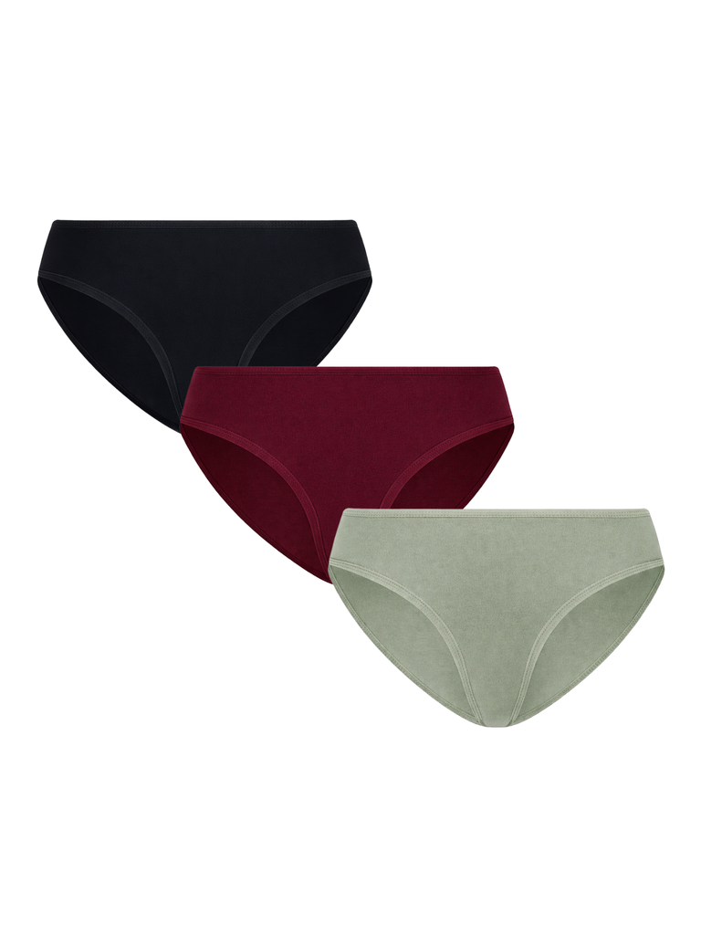 3P1151-70 | Women Brief Classic - Black/Aubergine/Iceberg green