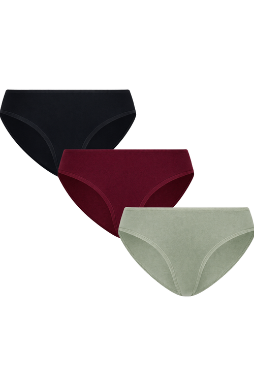 3P1151-113 | Damen Slip Klassisch - Schwarz/Aubergine/Eisberggrün