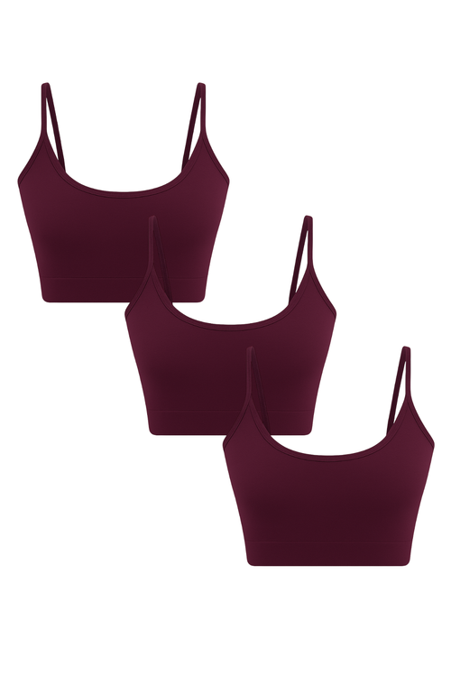 3P1511-028 | Damen Bustier - Aubergine 3er Pack