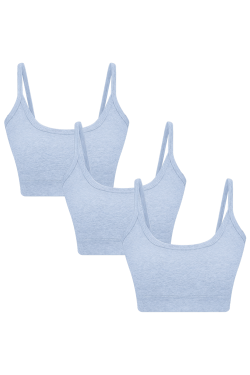 3P1511-08 | Damen Bustier - Denimblau-Melange 3er Pack