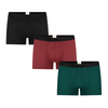 3P2121-112 | Herren Trunkshorts - Schwarz/Bordeaux/Tannennadel  3er Pack