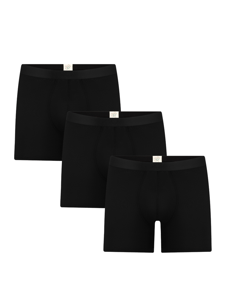 3P2123-021 | Herren Long Trunkshorts - Schwarz (3er Pack)