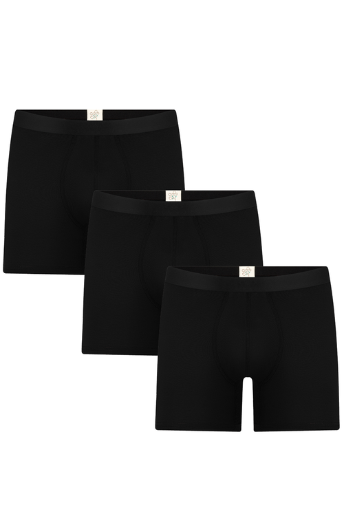 3P2123-021 | Herren Long Trunkshorts - Schwarz (3er Pack)
