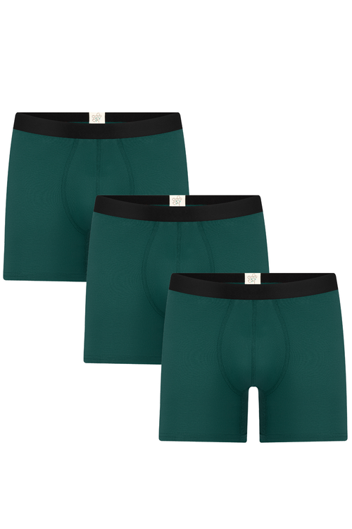 3P2123-067 | Herren Long Trunkshorts - Tannennadel (3er Pack)