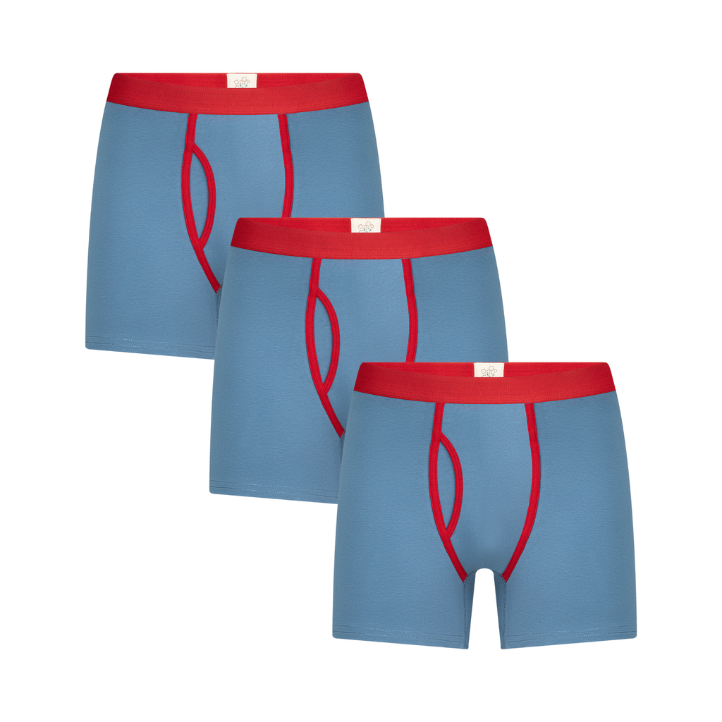 3P2131-03 | Herren Boxershorts - Denimblau 3er Pack