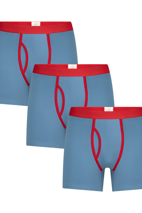 3P2131-03 | Herren Boxershorts - Denimblau 3er Pack