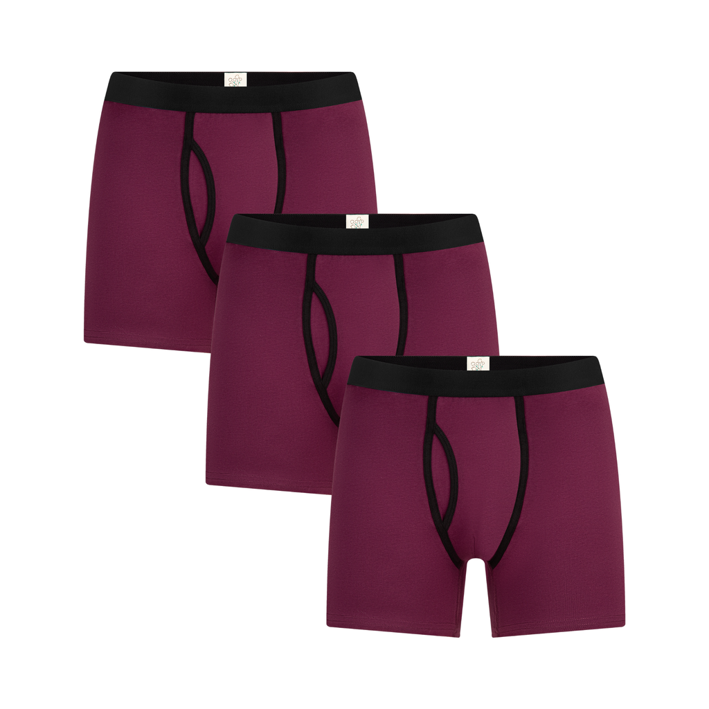 3P2131-07 | Herren Boxershorts - Aubergine 3er Pack