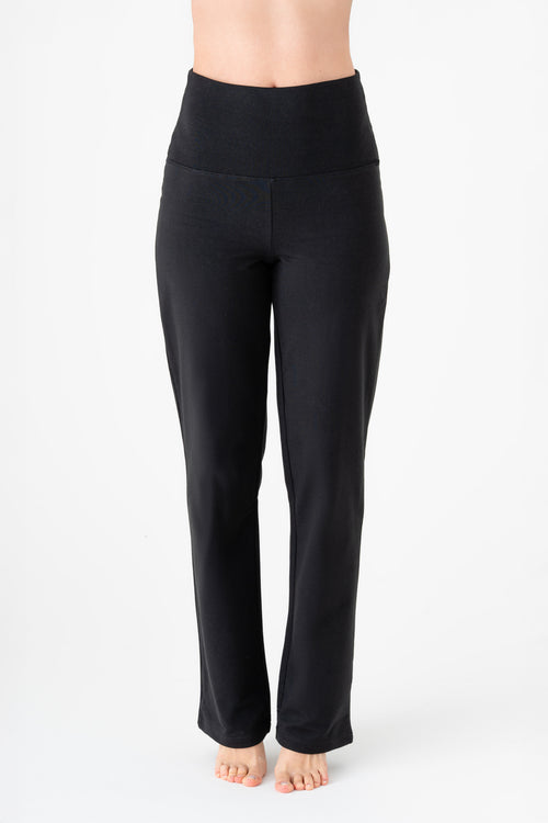 4070S | Damen Yogahose gerades Bein - Schwarz