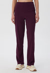 4071-028 | Damenhose aus Ripp-Jersey - Aubergine