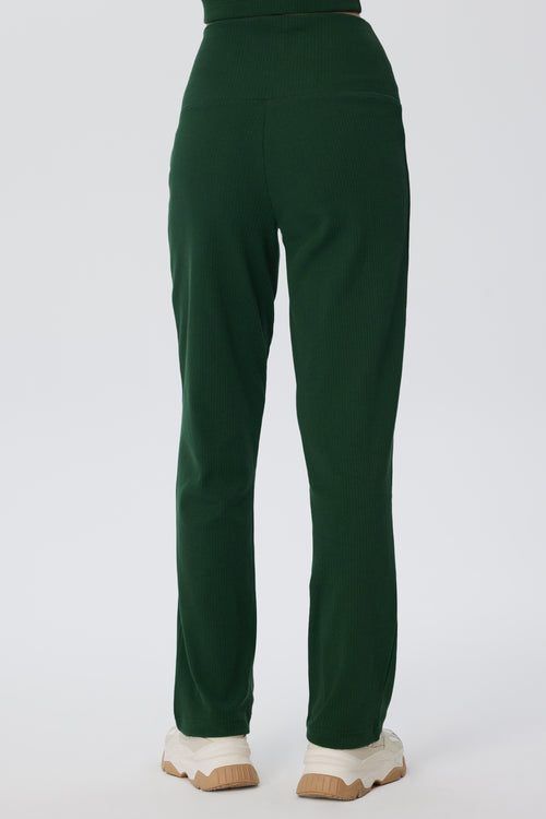 4071-067 | Women Ribbed Trousers - Pine Needles