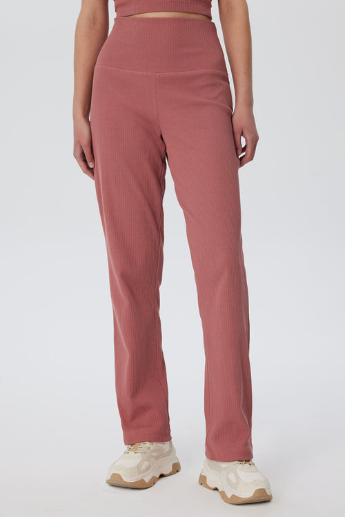4071-072 | Women Ribbed Trousers - Withered Rose