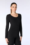4412S | Damen Langarmshirt stretch - Schwarz