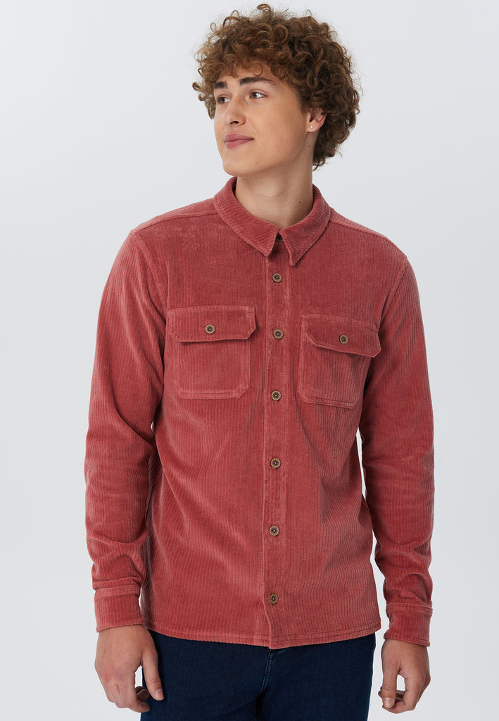 9233-072 | Unisex Corduroy Shirt  - Withered Rose