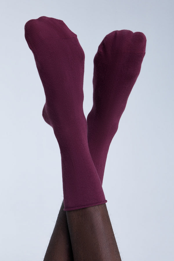 9503 | Socks with rolled cuffs - Bordeaux (6-pack)