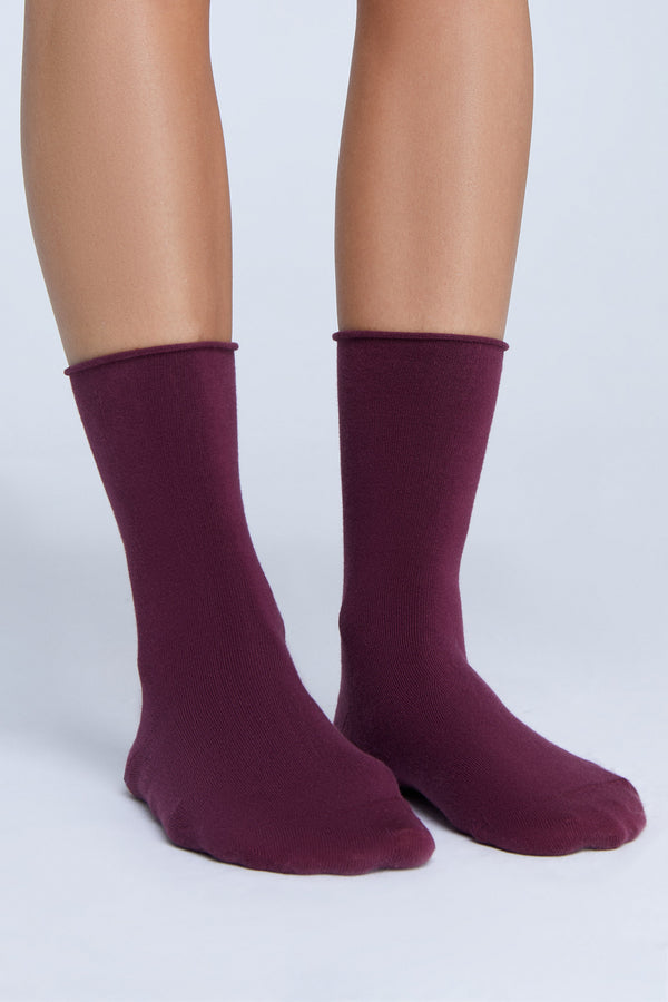9503 | Socks with rolled cuffs - Bordeaux (6-pack)