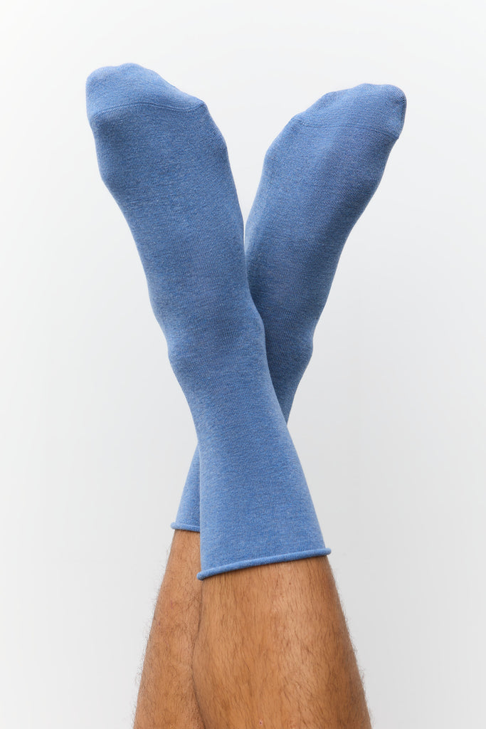 9506 | Socks with rolled cuffs - Jeans-Melange (6 Pack )