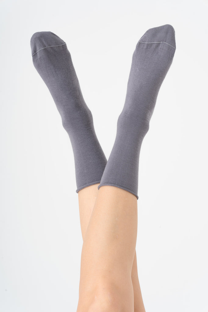 9508 | Socks with rolled cuffs - Fume (6 Pack)