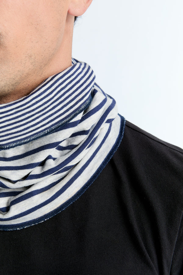 9626-107 | Unisex Reversible Scarf - Navy Blue/Beige