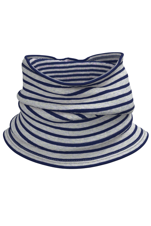9626-107 | Reversible loop scarf (unisex) - Navy Blue/Beige