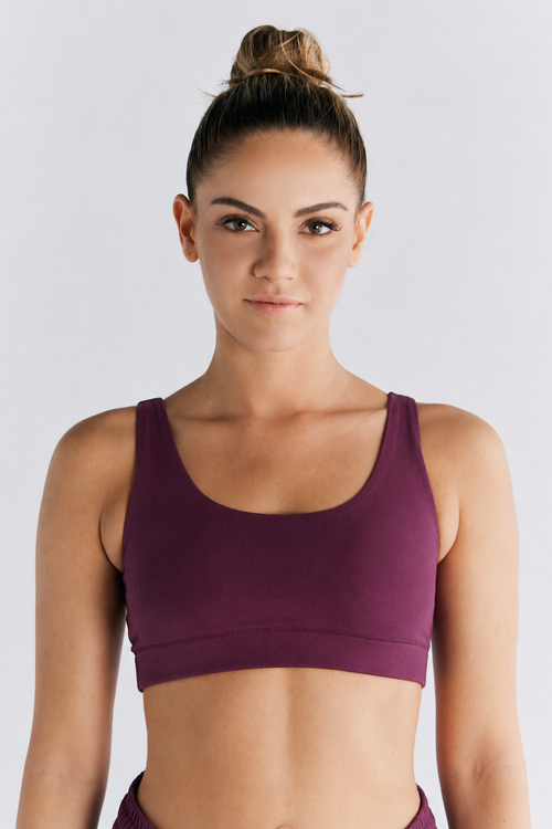 1514-028 | Damen Gepolstertes Bustier - Aubergine