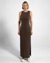 SLEEVELESS MAXI DRESS | OLIVE BROWN