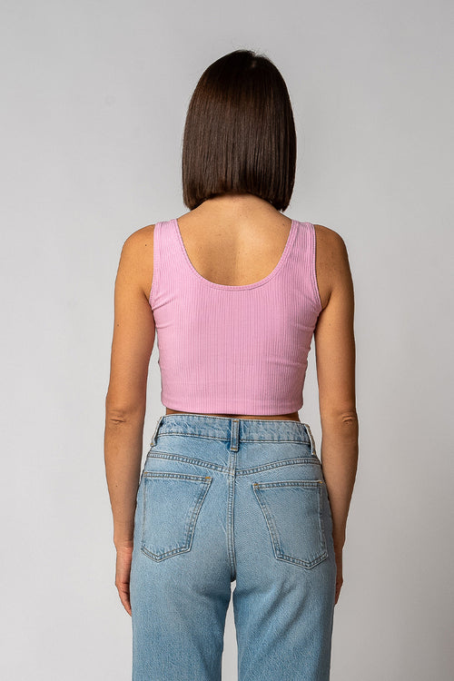 DAMEN GERIPPTES CROPPED TOP | PASTELLFLIEDER