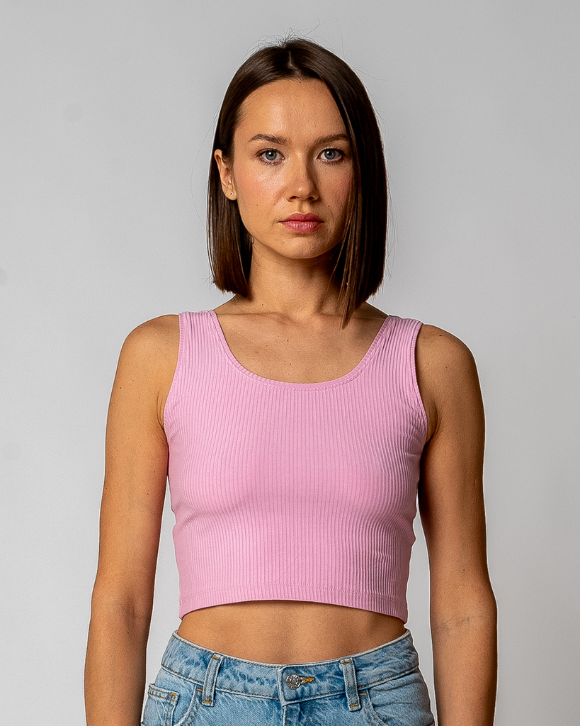 DAMEN GERIPPTES CROPPED TOP | PASTELLFLIEDER