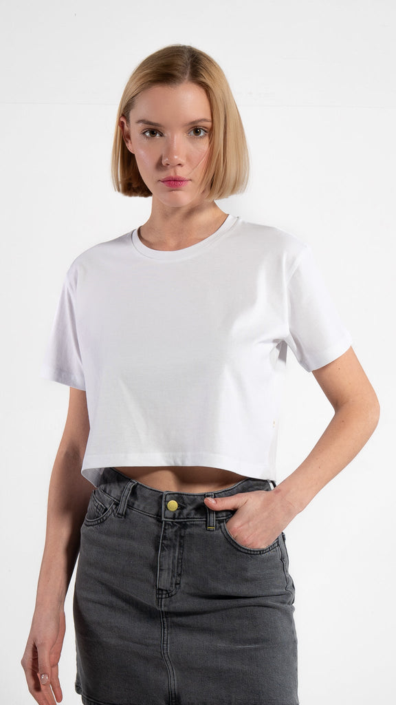 DAMEN CROPPED-T-SHIRT | WEISS