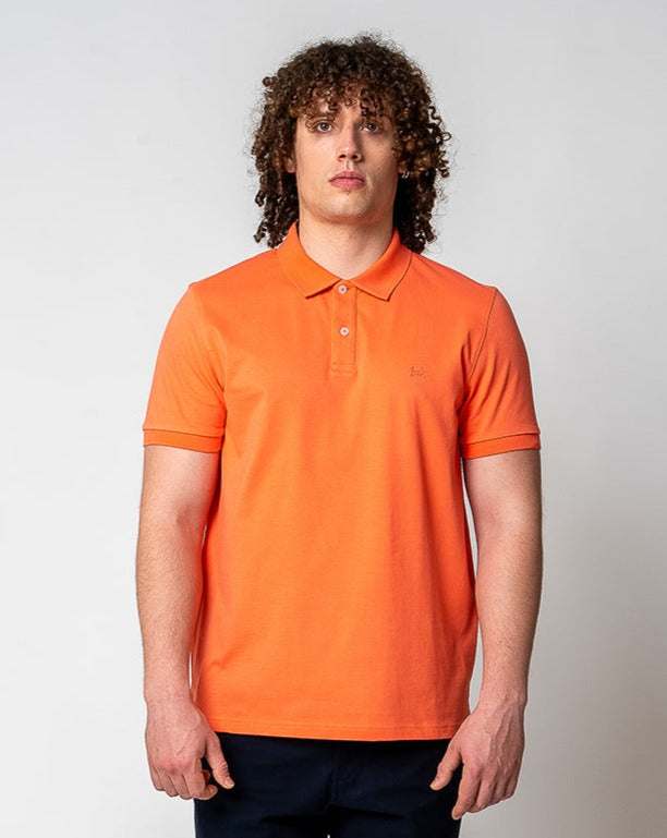 HERREN POLO-T-SHIRT | KORALLENORANGE
