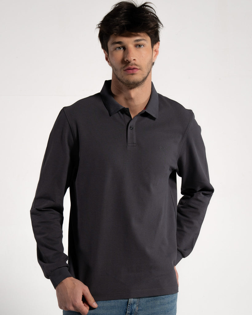 HERREN LANGARM POLOSHIRT | ANTHRAZIT