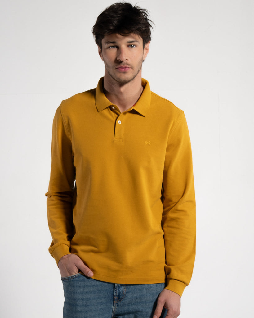 HERREN LANGARM POLOSHIRT | SENFGELB
