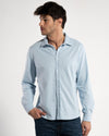 HERREN PIQUÉ-LANGARMHEMD | HIMMELBLAU