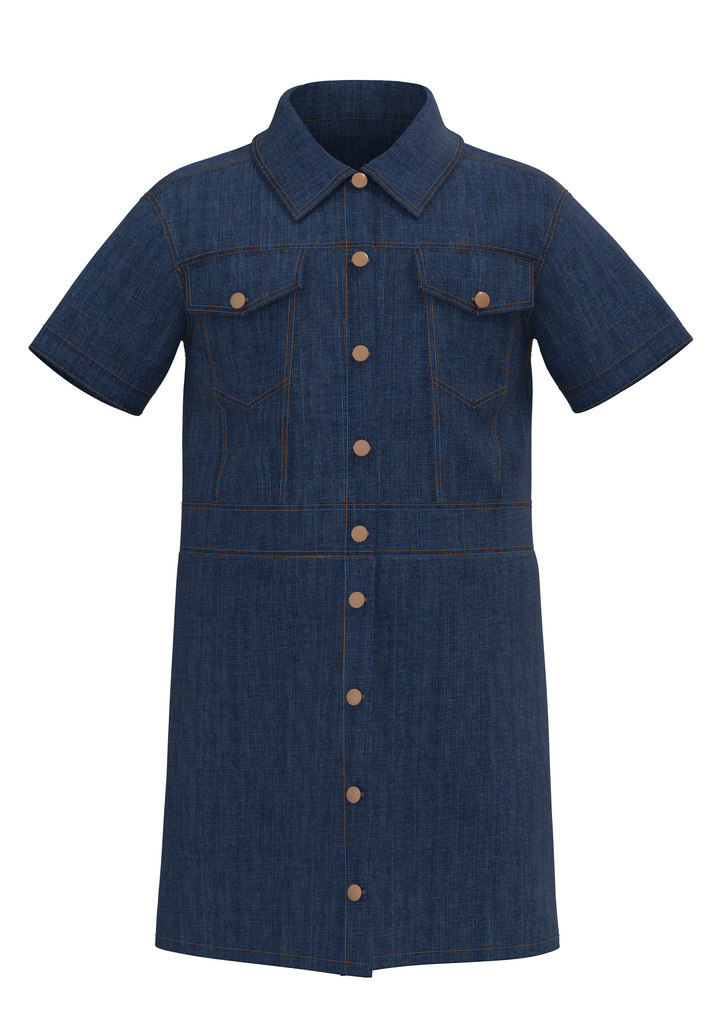 GA0722-229 | Kids Dress- Deep Blue