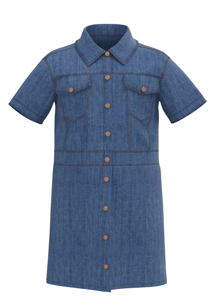 GA0722-311 | Kids Dress - Crystal Blue