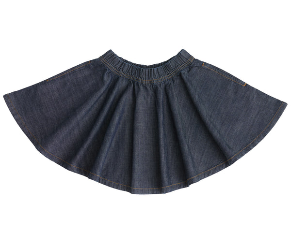 GA2022-215 |  Kids Denim Skirt- Dark Slate Blue