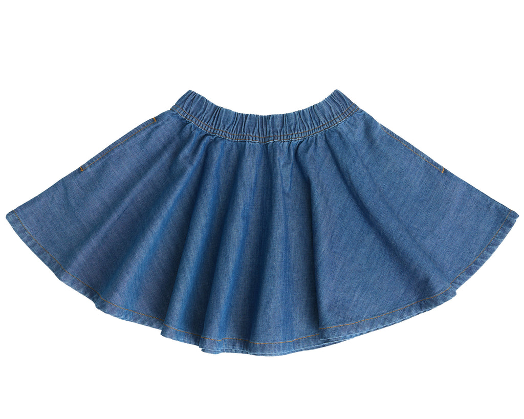 GA2022-325 | Kids Denim Skirt - Day Sky Blue