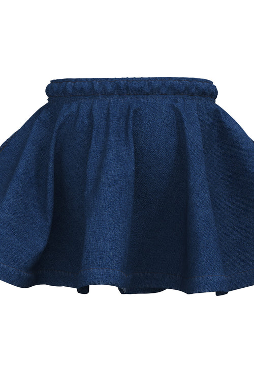 GA2022-215 |  Kids Denim Skirt- Dark Slate Blue