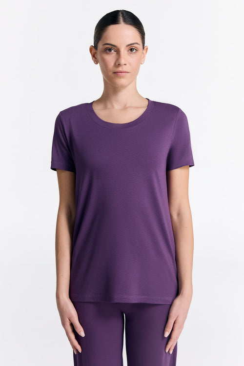 T1100-41 | TENCEL™ Active Damen Kurzarmshirt - Weinbeere