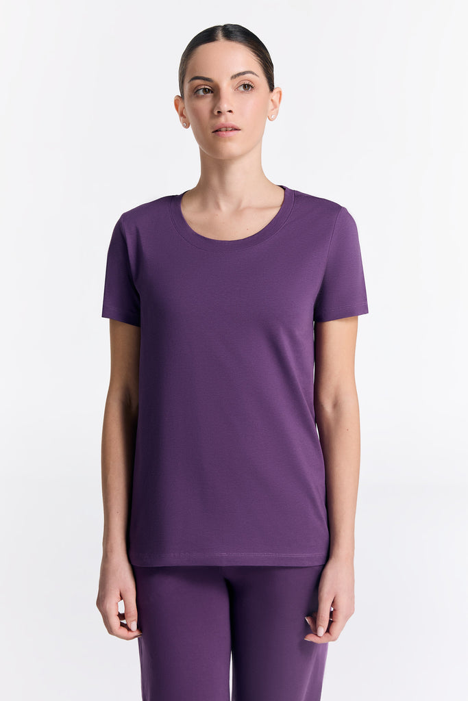 T1100-41 | TENCEL™ Active Damen Kurzarmshirt - Weinbeere