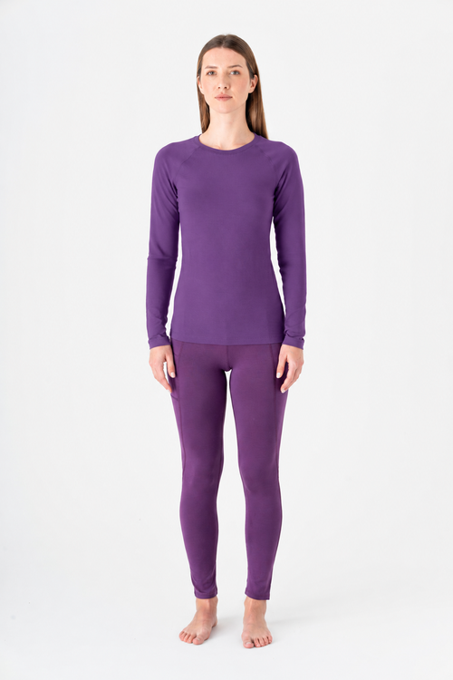T1110-41 |  Damen Langarmshirt - Weinbeere