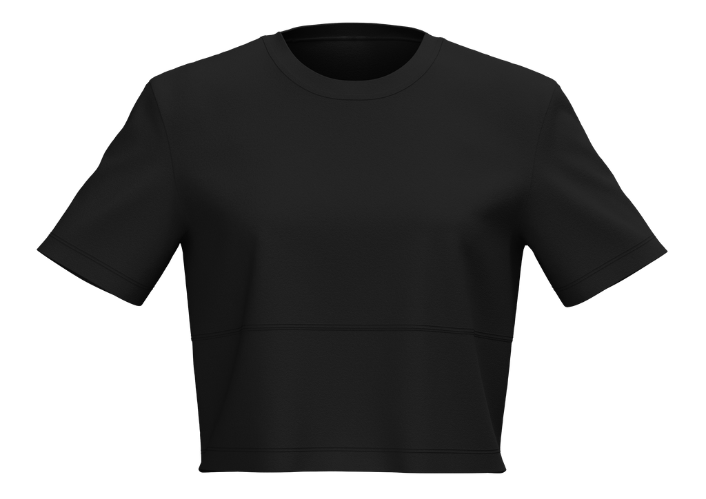 T1116-01 | Damen Cropped Shirt - Schwarz