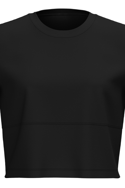 T1116-01 | Damen Cropped Shirt - Schwarz