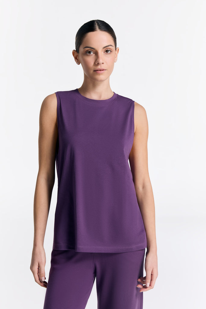 T1211-41 | TENCEL™ Active Damen Top hochgeschlossen - Weinbeere